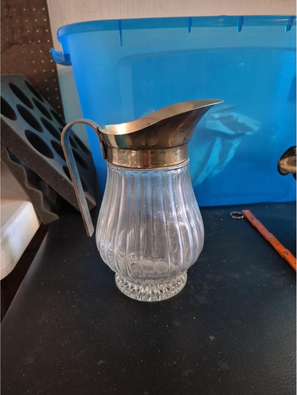 Godinger Italian Crystal Water Pitcher Silver Plated – Vintage